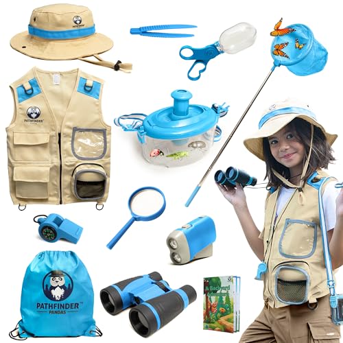 Image of Kids Explorer Kit with Safari Vest & Hat for 7-12 Year Old Boys & Girls | Cute Dress-Up Zookeeper Costume & Safari Costume for Boys & Girls - Included Adventure Guide & Scavenger Hunt