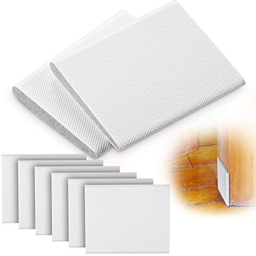 Jetec 6 Peices Self-Adhesive Door Corner Seals Gap Filler Seal Strip Weather Stripping Draft Stopper Door Frame Seal Corner Foam for Weather Protection Isolation of Noise(White)