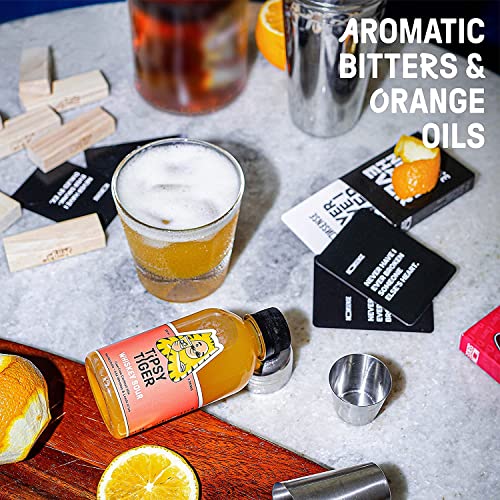 Image of Tipsy Tiger Whiskey Sour, Whiskey Cocktail Mixer, Makes 2 Drinks, Less Than 3% added Sugar, 250ml (Pack of 1 bottles) Fuss Free- Just add Ice and Alcohol