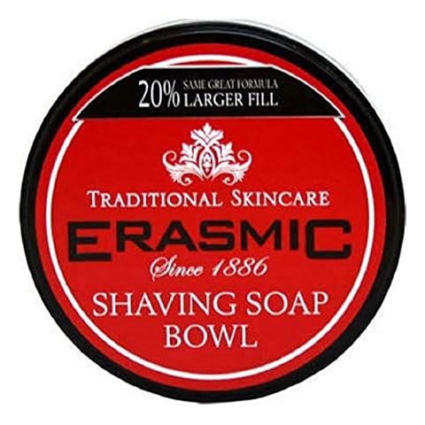 SIX PACKS of Erasmic Shaving Soap Bowl 90g Cover