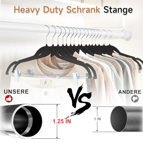 Tringle à vêtements murale blanche extensible pour optimiser une petite chambre