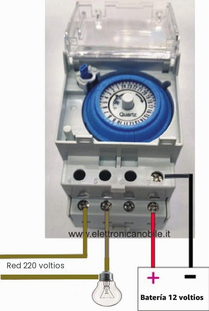 Brain - Temporizador manual de 12V, programable, con selectores diarios, guía DIN