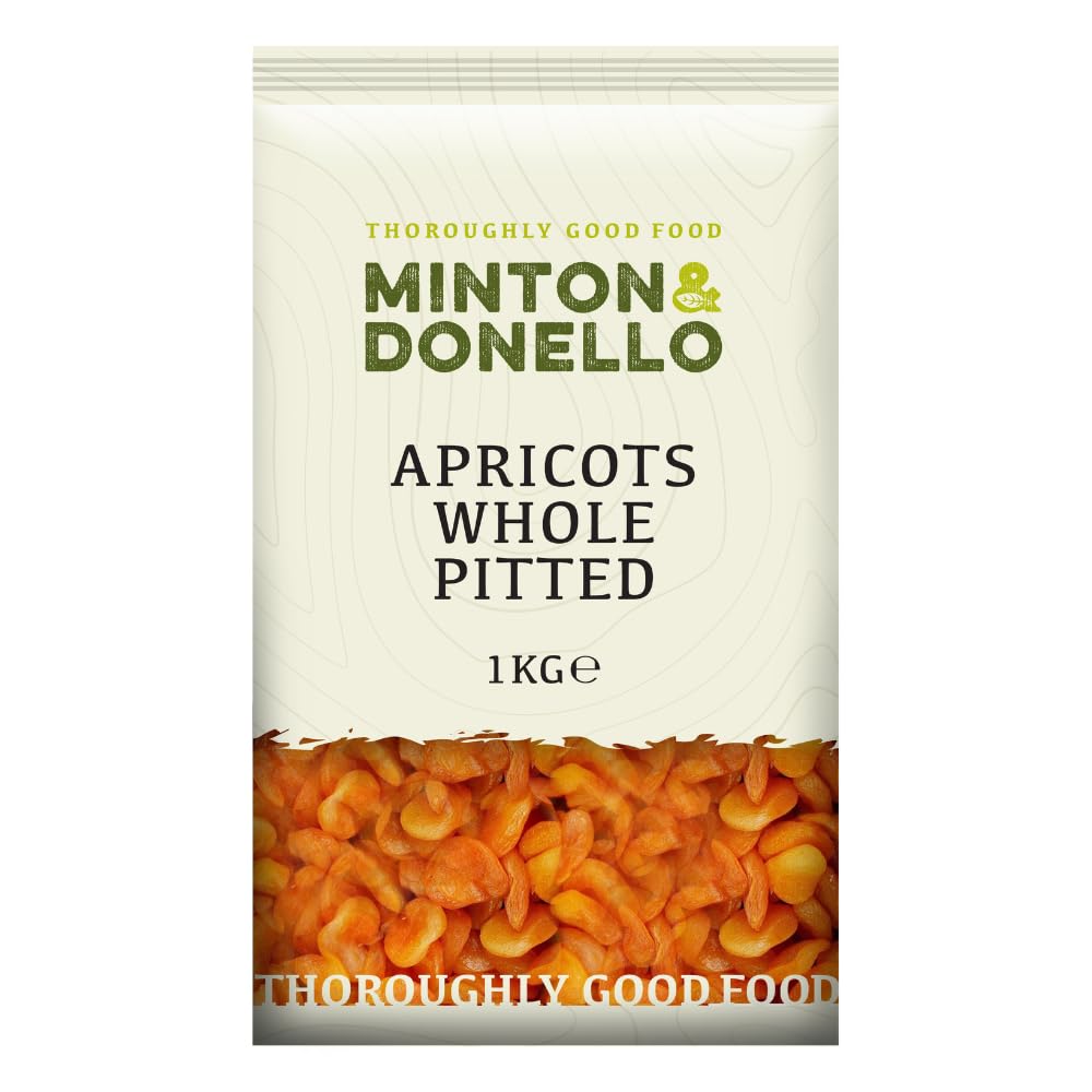 Minton & Donello 1Kg Apricots Whole Pitted - High Fibre & Antioxidants, Naturally Sweet, Great for Baking & Snacks