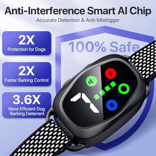 Dog-Bark-Collar-Smart-Bark-Collar-for-Large-Medium-Small-Dogs-Auto-Barking-Collar-with-4-Training-Modes-Rechargeable-Anti-Bark-Collars-for-Dogs-with-7-Adjustable-Sensitivity-Black