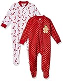 Hudson Baby Unisex Baby Fleece Sleep and Play, Sugar Spice, 3-6 Months