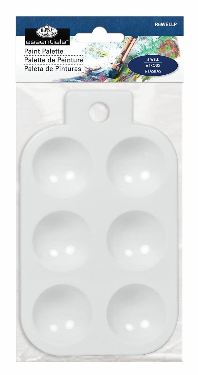 Royal & Langnickel White Small 6 Well Artist Paint Painting Mixing Palette