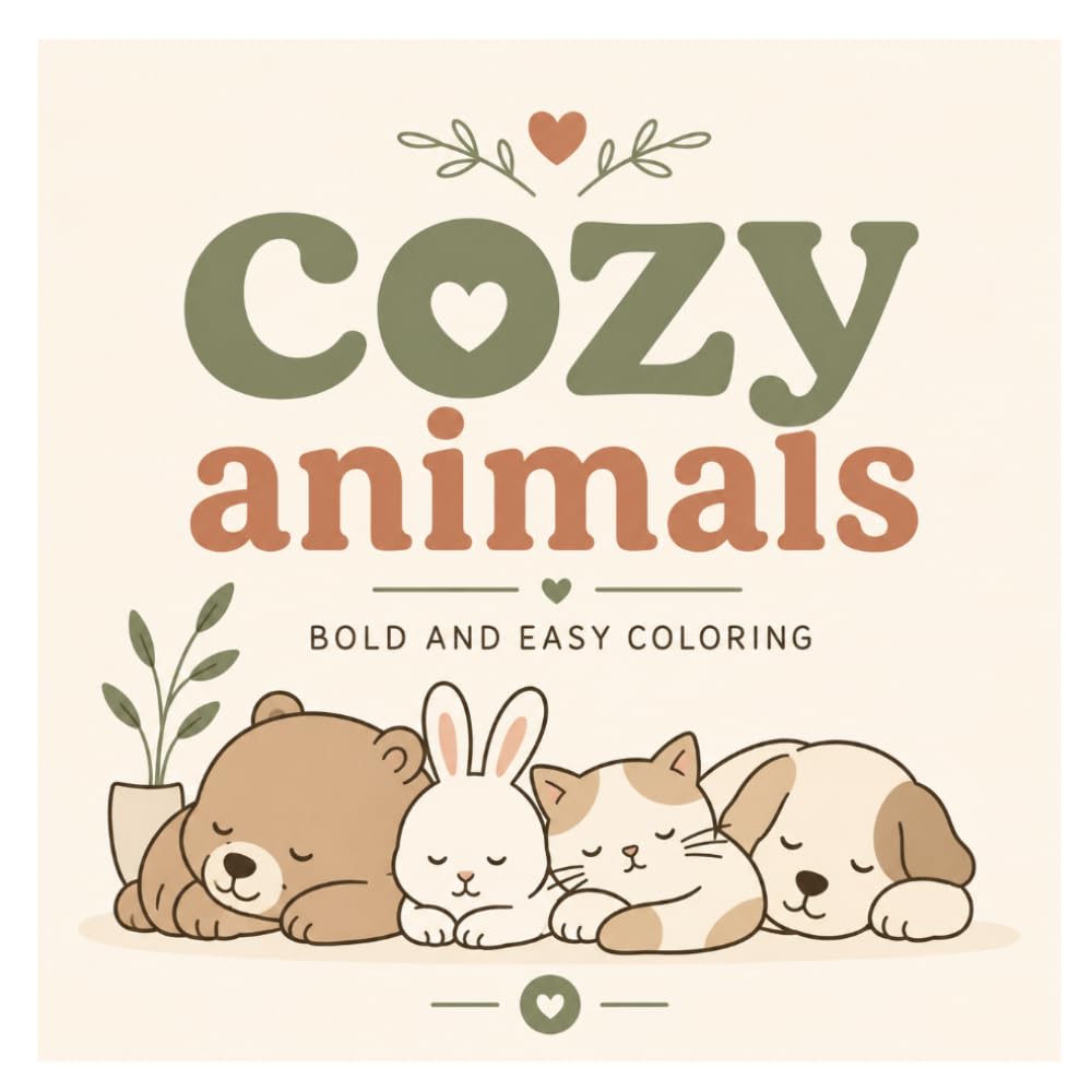 Cozy Animals: Bold & Easy Coloring (Cozy Coloring)