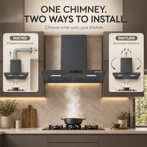 Image of Faber EON 90cm 1350m /hr BLDC Autoclean Filterless T-Shape Chimney|Built In Oil Collector|Touch & Gesture Control|5Yr Motor,2Yr Comprehensive Warranty by Faber | HOOD EON BLDC TC FL SC HC NG IN 90