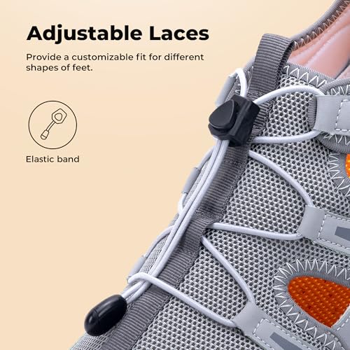 Image of Mens Closed Toe Wide Width Hiking Sandals Summer Walking Water Shoes Comfortable Recovery Fisherman Sport Sandals