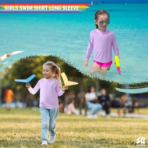 Boys Rash Guard Swim Shirts Long Sleeve UPF 50+ Swimwear Toddler Kids Sun Protection SPF Water Surfing Swimming Shirts 0-16Y3