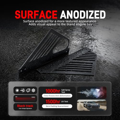 Image of Bevinsee Engine Bay Covers Compatible with Chevrolet Corvette C8 2020-2023 | C8 Engine Cover Aluminum, for C8 Corvette Accessories, 2PCS
