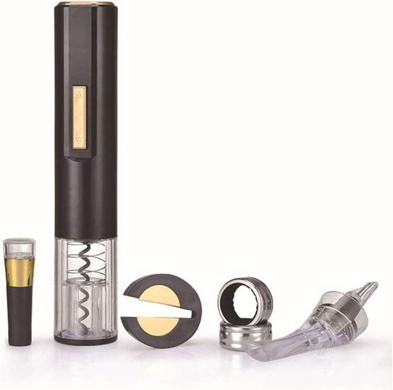 Electric Wine Opener W/Foil Cutter, Multi-Function Tools Gifts Automatic Wine Pourer Vacuum Stopper Ring Pull Rod Cork Remover
