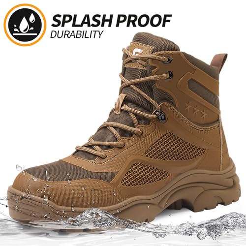 Image of Steel Toe Boots for Men Work Indestructible Safety Boots | Impact-Resistant, Puncture-Resistant, Comfortable, Wear-Resistant, Construction Factory, Warehouses, Jobsites