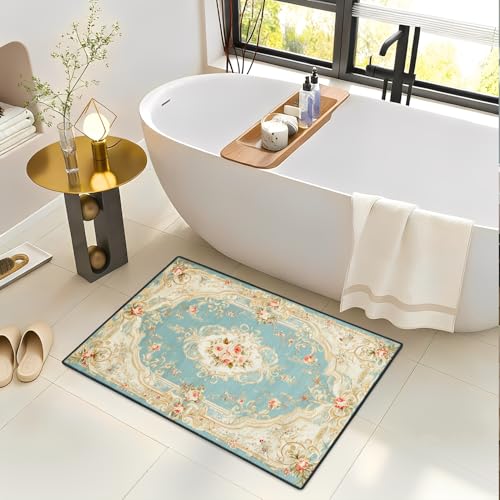 Tapete decorativo floral rosa 60x90 cm lavable antideslizante miniatura 6