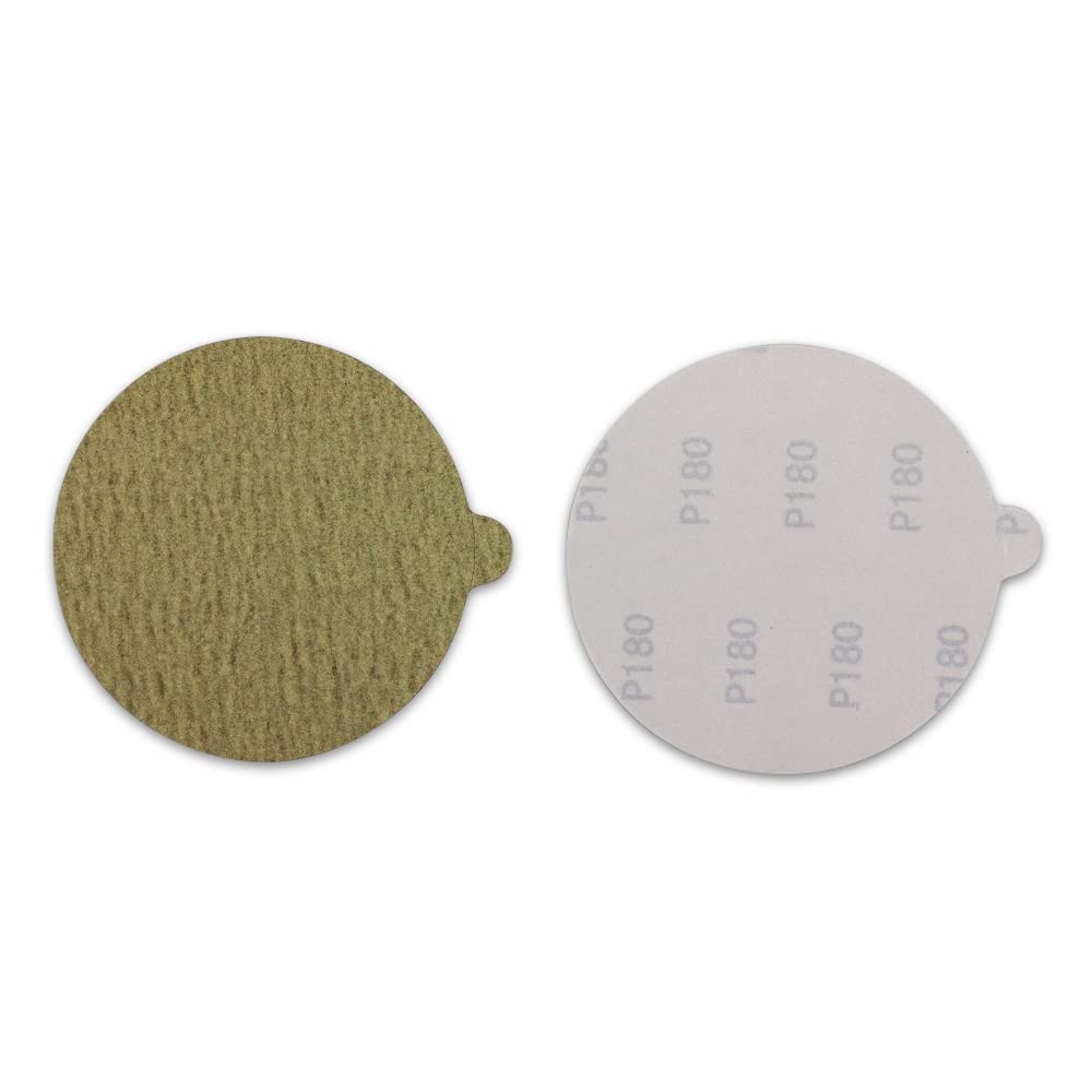 BHA Lot de 100 disques abrasifs PSA à dos adhésif avec onglets Doré 12,7 cm (grain 80)