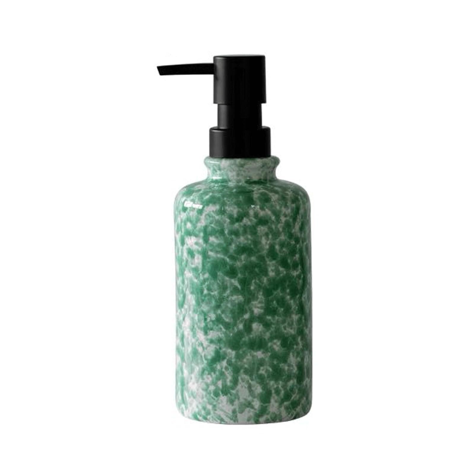Yuue Green Empty Barthroom And Dish Bathroom Dispenser - Lotion Ceramic Dish Bottle With Decor For Counter(Green)