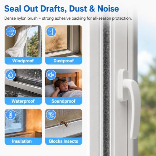 Bantie 20FT Weather Stripping Doors and Windows Seal Strip 0.35 x 0.35 in - image 2