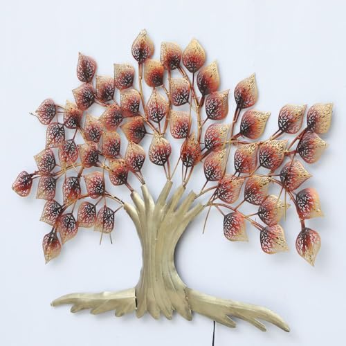 Image of Metal Tree Wall Art Wall Hanging Multicolour Wall Decor Perfect for Living Room, Home, Bedroom Office, Hotel (Without LED)