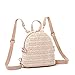 XLHH Perle Rucksack Große Kapazität Stroh Handtasche Zipper Tasche Schultertasche Henkeltasche Sommer Strand Einkaufstasche Basttasche (Cremefarbe)