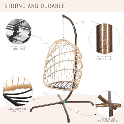 Radiata YY-0016S Foldable Wicker Rattan Hanging Egg Chair thumb #2