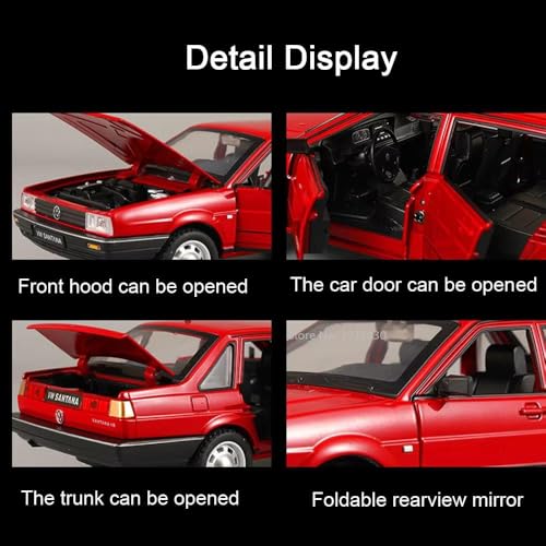Image of Exclusive Alloy Metal Pull Back Die-Cast Car Diecast Metal Pullback Toy Car with Openable 6 Doors,Light Music Boys Gifts Toys (1:24 Volkswagon Santana-Multicolor)