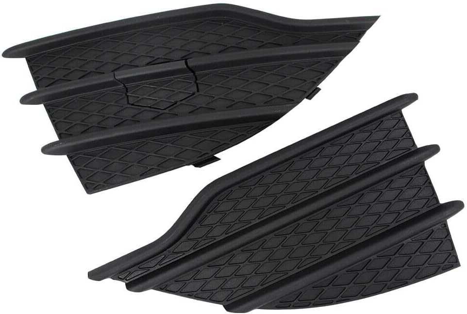 Front Side Fog Light Hole Cover Bumper Grille Insert Black For Ford Escape 2013 2014 2015 2016 (Left + Right Side)