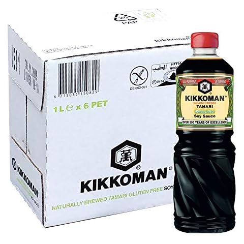 Kikkoman Natrually Brewed Tamari Gluten Free Soy Sauce 1L (Carton of 6 Bottles) Cover