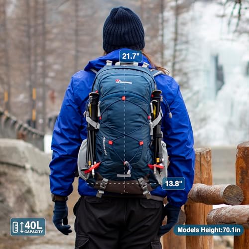 MOUNTAINTOP 40L Hiking Backpack,Lightweight Travel Backpack for Men Women Outdoor Backpacking, Camping - Thumbnail 4