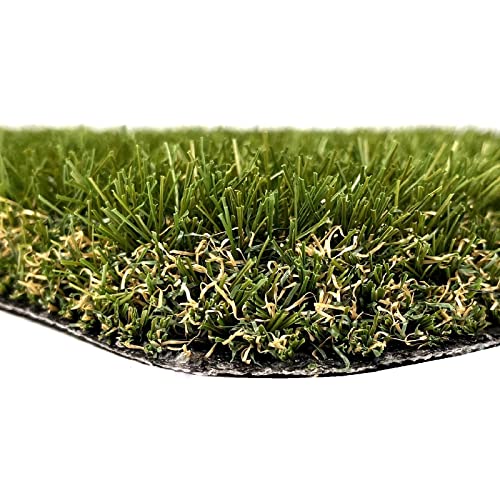 Yelloo - Herbe synthétique pour extérieur (30 mm 2 x 10 m) Pelouse synthétique drainante, tapis de pelouse pour extérieur, rouleau, herbe artificielle pour...