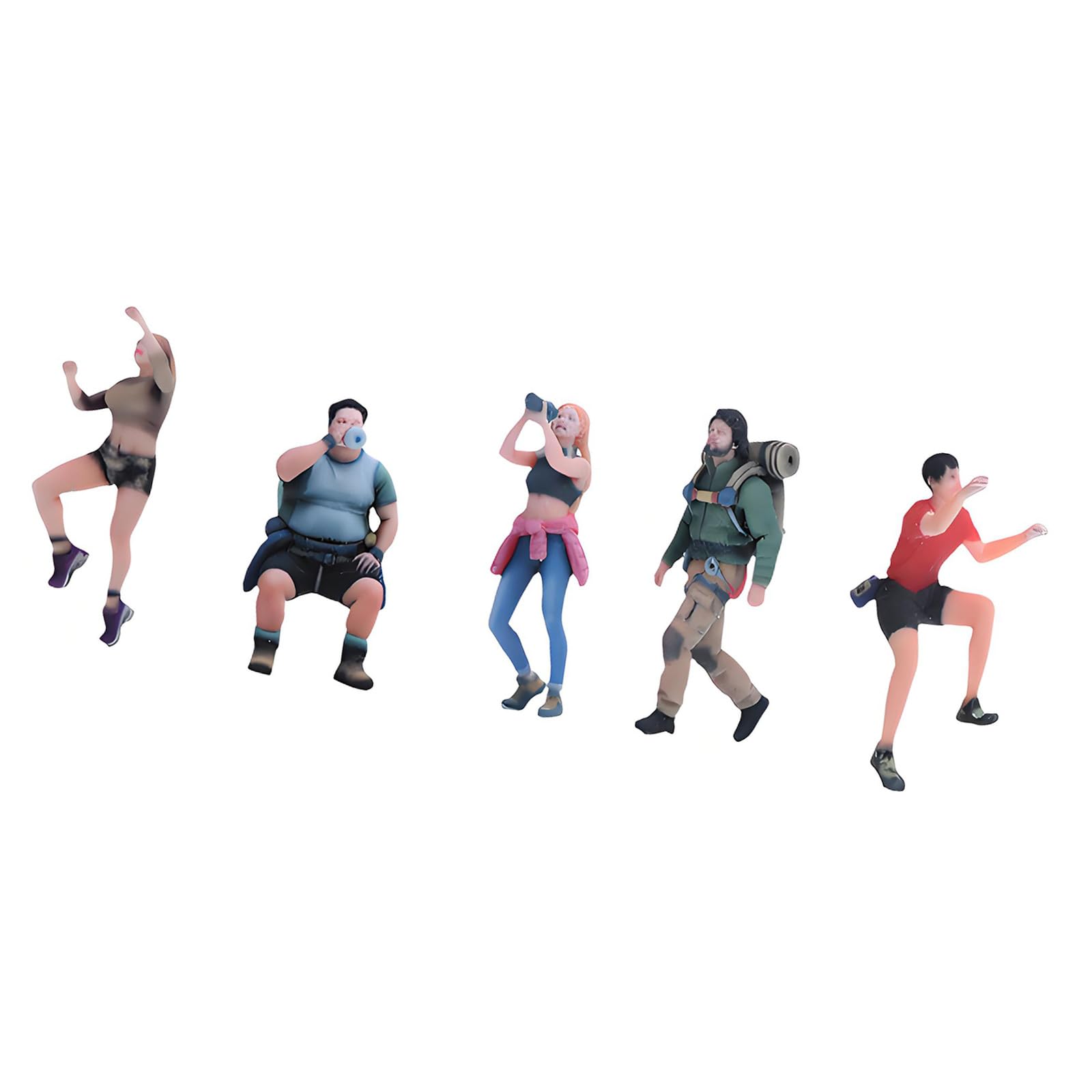 Elnwnnkc Artistic 1/64 Outdoor Expeditions Small Statues Resin Sports Tiny Figurines for Creative Scene Building Resin Statuettes