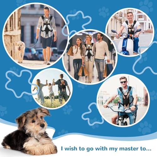 YUDODO Pet Dog Carrier Backpack Adjustable Dog Front Carrier, Legs Out Easy-Fit Dog Travel Backpack Carrier for Hiking Camping for Small Medium Dogs Cats and Rabbit (Small (Pack of 1), A-Black) - Image 5