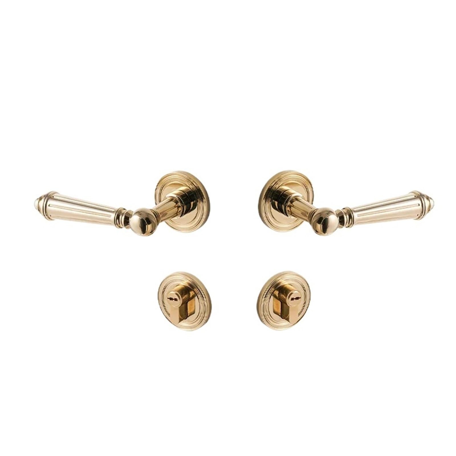 Sjloynwq Bronze Brass Furniture Door Lock Bright Silver Retro Handle Set(Bronze)
