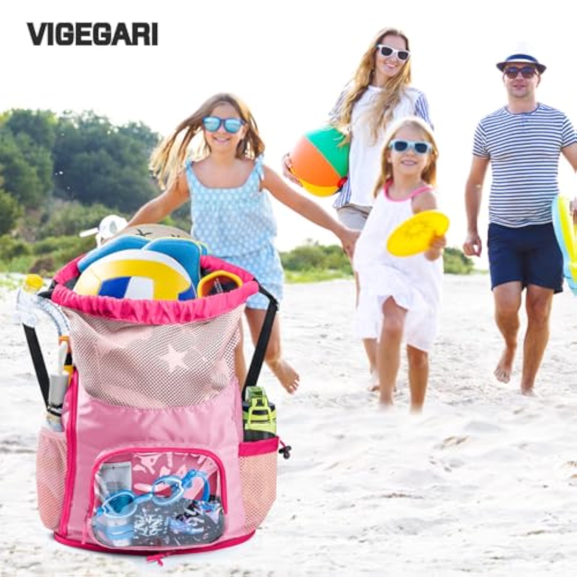 Mesh Drawstring Backpack with Shoe Compartment
