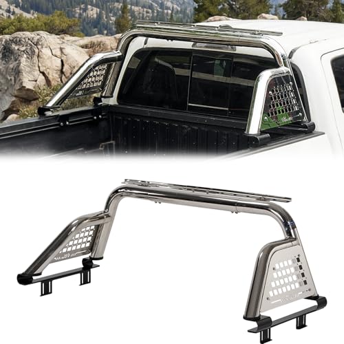 Image of JOYTUTUS Roll Bar for Mid-Size Truck Stainless Steel Chase Rack Pickup Sports Bar Compatible with Tacoma, Gladiator JT, Frontier, Canyon, Colorado, Ranger