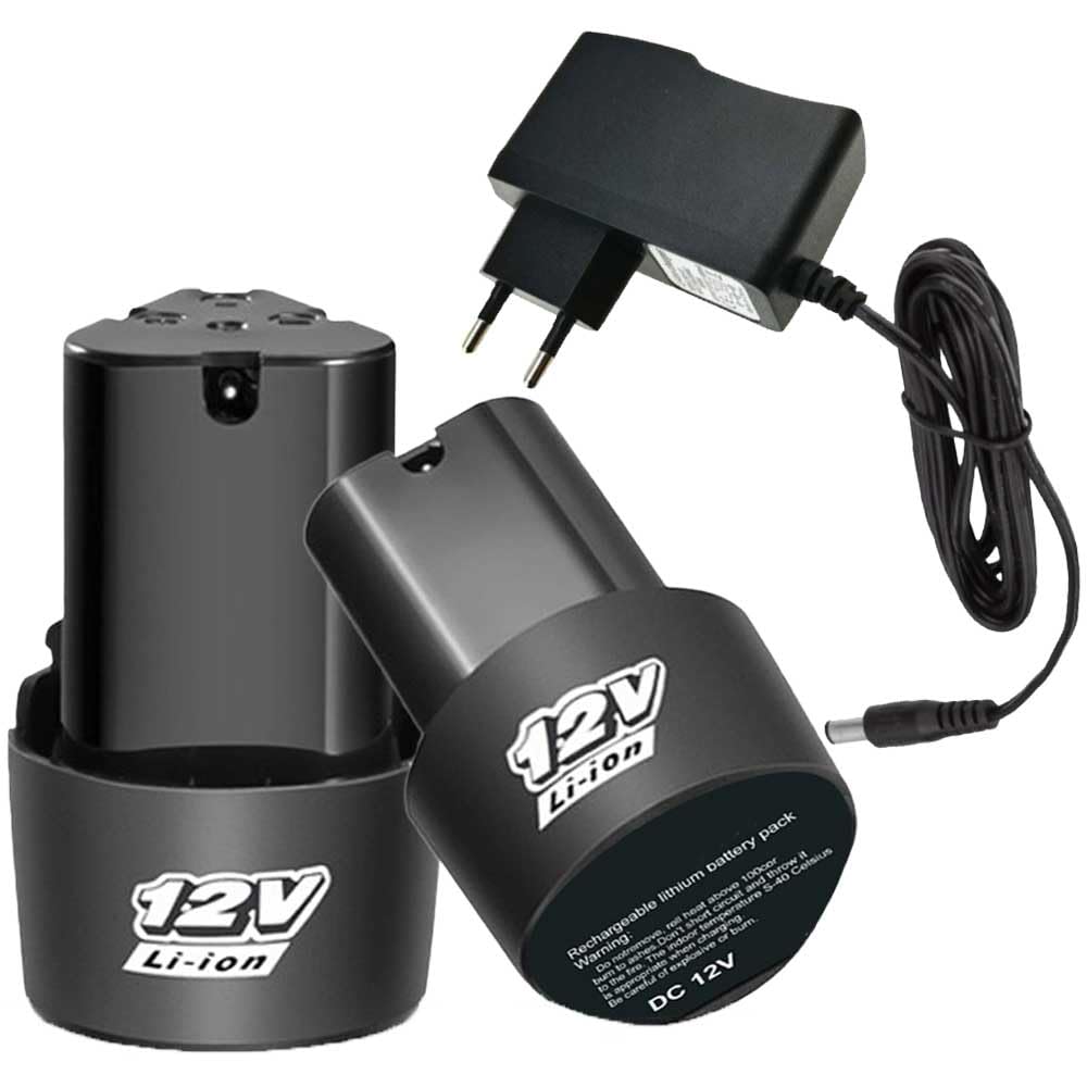 Cordless Drill Battery 12V Replacement Batteries with 12V Lithium-Ion Charger Adapter (1Pcs Battery and 1Pcs Charger)-image-34