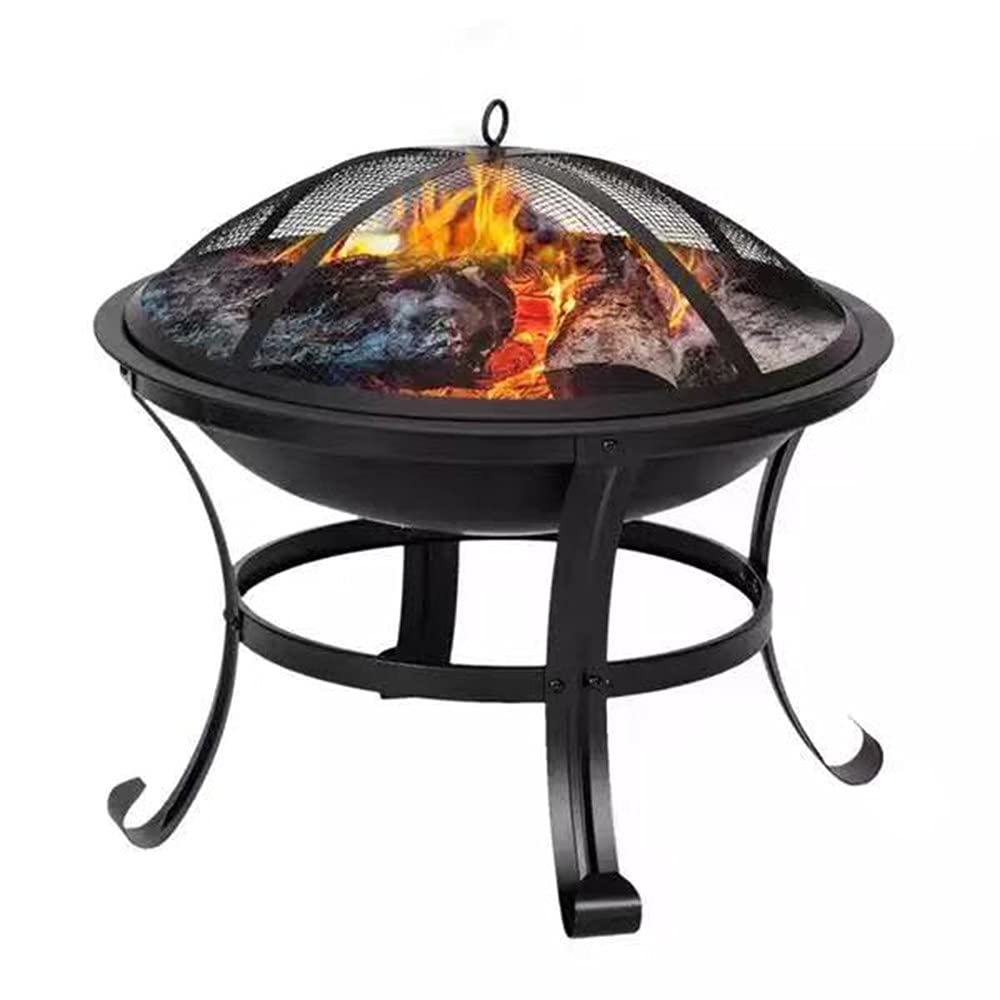 Brasero Al Aire Libre, Chimenea de Jardín Terraza Cuenco de Fuego, con Tapa Redonda Brasero de 22 Inch Adecuado para Calentador de Jardín/Barbacoa