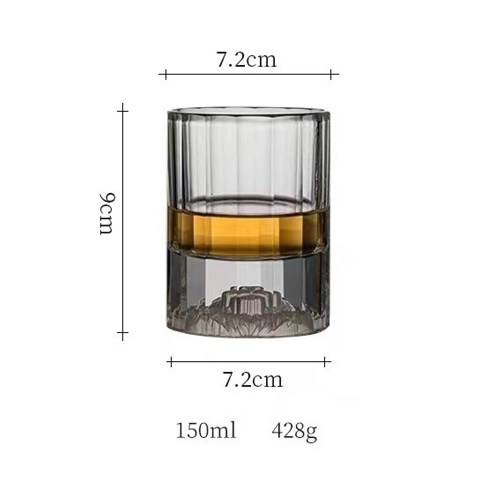 Codzienne napoje Luksusowe szklanki do whisky w pionowe paski, trójwymiarowa rzeźba głowy lwa, grube dno, staromodne, 150 ml Szklanki do wody(Gold)