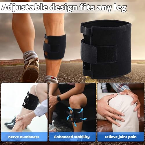 Image of Sciatica Pain Relief Devices Brace - Sciatic Ease Nerve Pain Relief Brace for Men Women, Knee Braces with Pressure Pad Targeted Compression for Sciatic Nerve Pain, Lower Back, Hip (Black)