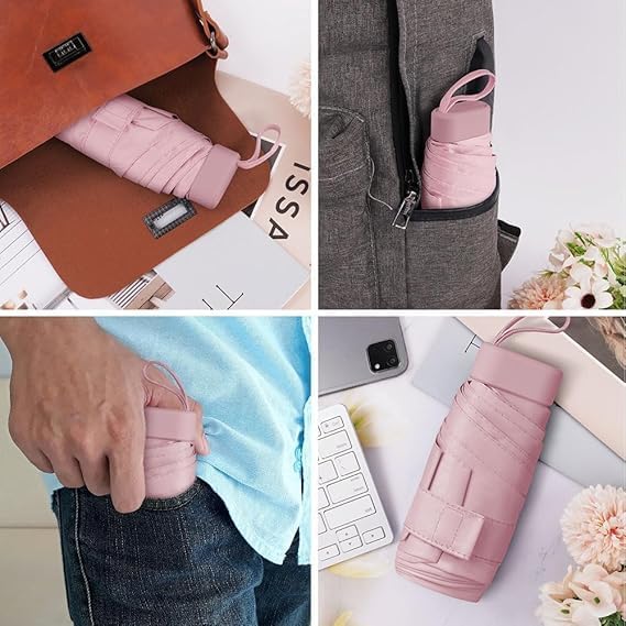Image of ๐ช๐ข๐ข๐ ๐ญ๐ฌ UV Travel ๐ ๐ถ๐ป๐ถ ๐๐ผ๐น๐ฑ๐ถ๐ป๐ด Ultra Compact pastel ๐จ๐บ๐ฏ๐ฟ๐ฒ๐น๐น๐ฎ with Case, Manual Open ๐ฒ ๐ฅ๐ถ๐ฏ๐ Lightweight ๐ฃ๐ผ๐ฟ๐๐ฎ๐ฏ๐น๐ฒ, Small Sun & Rain ๐ฃ๐ผ๐ฐ๐ธ๐ฒ๐ ๐จ๐บ๐ฏ๐ฟ๐ฒ๐น๐น๐ฎ for Men and Women- Use in ๐ฅ๐ฎ๐ถ๐ป & ๐ฆ๐๐บ๐บ๐ฒ๐ฟ