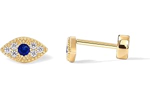 PAVOI 14K Gold Plated Evil Wye Stud Earrings