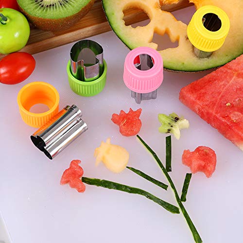 KECUCO 29 Pcs Vegetable Cutter Shapes Set, Stainless Steel Mini Fruit Cookie Pastry Stamps Mold for Kids, Mini Sizes Cookie Cutters Set, Baking and Food Supplement Tools Accessories(29pcs)