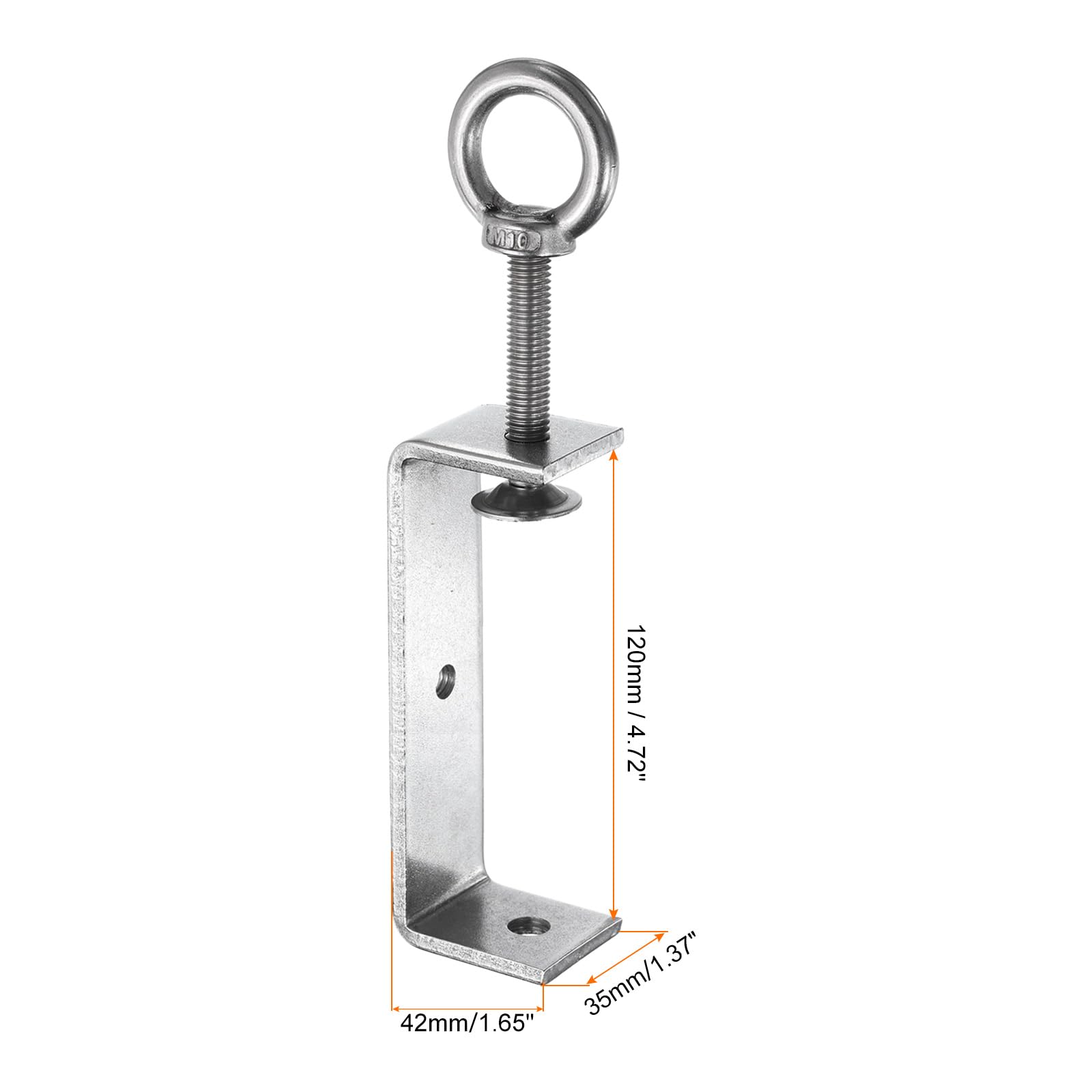 uxcell 2Pcs Stainless Steel C Clamp 120mm Wide Jaw Opening Wood Clamps for Woodworking Welding Building Household Mounting - Image 2