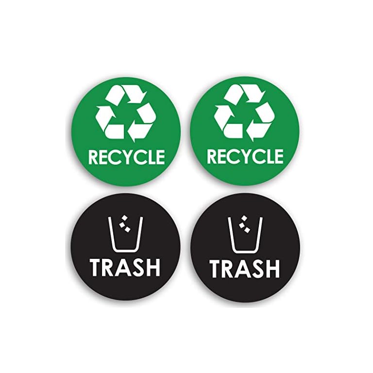 Recycle Sticker Trash Bin Label 4" x 4" Organize & Coordinate