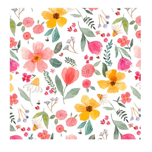 Cocktailservietten 20 Stück (12 5 x 12 5 cm gefaltet) 3-lagig - Blumen Pfingstrosen Aquarell bunt für Gartenparty Geburtstag Hochzeit Brunch oder Sommerfest