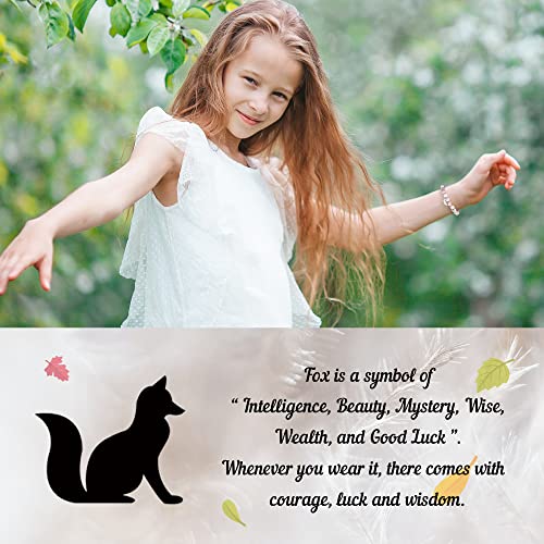 FYUKISS Natural Stone Fox Charm Bracelet for Girls Granddaughter Daughter Niece Birthday Christmas Gifts2