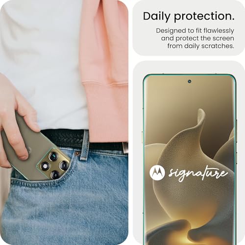 Image of ArmourPro Front and Back Screen Protector for Motorola Signature, Edge to Edge UV Tempered Glass with Clear Back Membrane Guard, Anti-Bubble & Anti-Fingerprint Protection