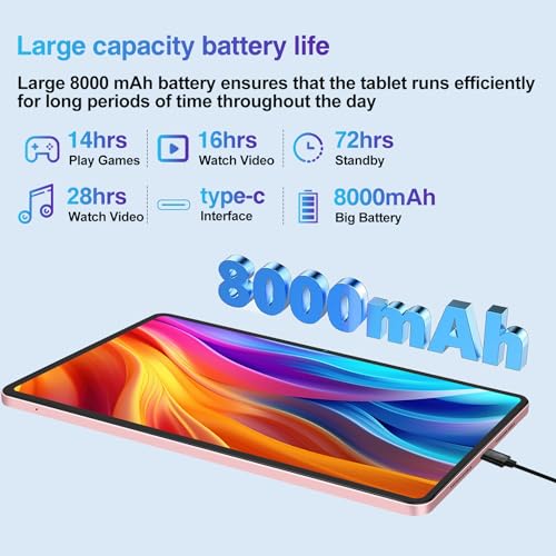 Image of Tablet 12-inch 2K, 16GB RAM + 128GB ROM (1TB TF) Octa-Core | 8000 mAh | 2000 x 1200 Pixels | 5MP + 13MP + 2MP | Bluetooth 5.0 |5G WiFi, Gold Tablet