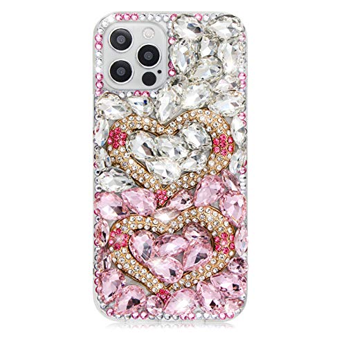 Coque Samsung S23 FE 5G résistant aux chutes strass et cœur rose