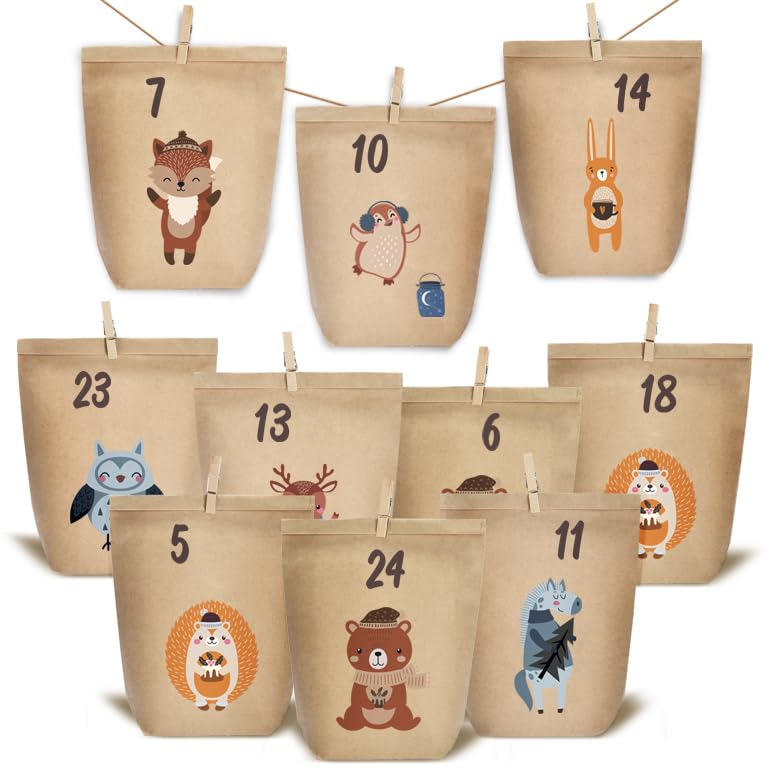 KOHMUI Adventskalender zum Befüllen, 24 Weihnachtskalender...