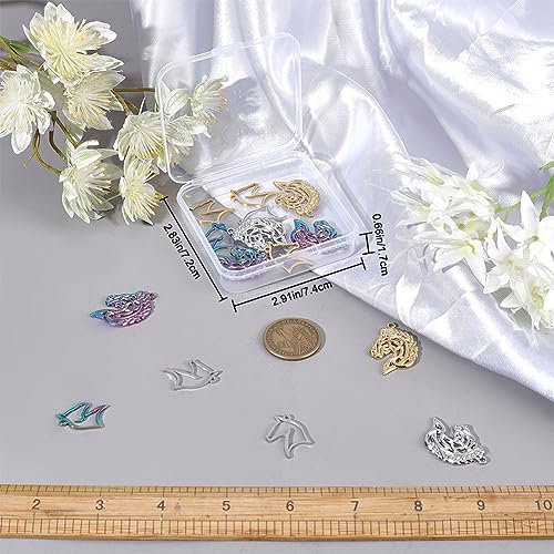 CREATCABIN 18Pcs/Box 6 Style Horse Head Charms Horse Pendants Animal Charms Hollow Vintage Stainless Steel for Jewelry Making Findings DIY Craft Supplies Necklaces Earrings Bracelet Keychain Gifts - Image 3